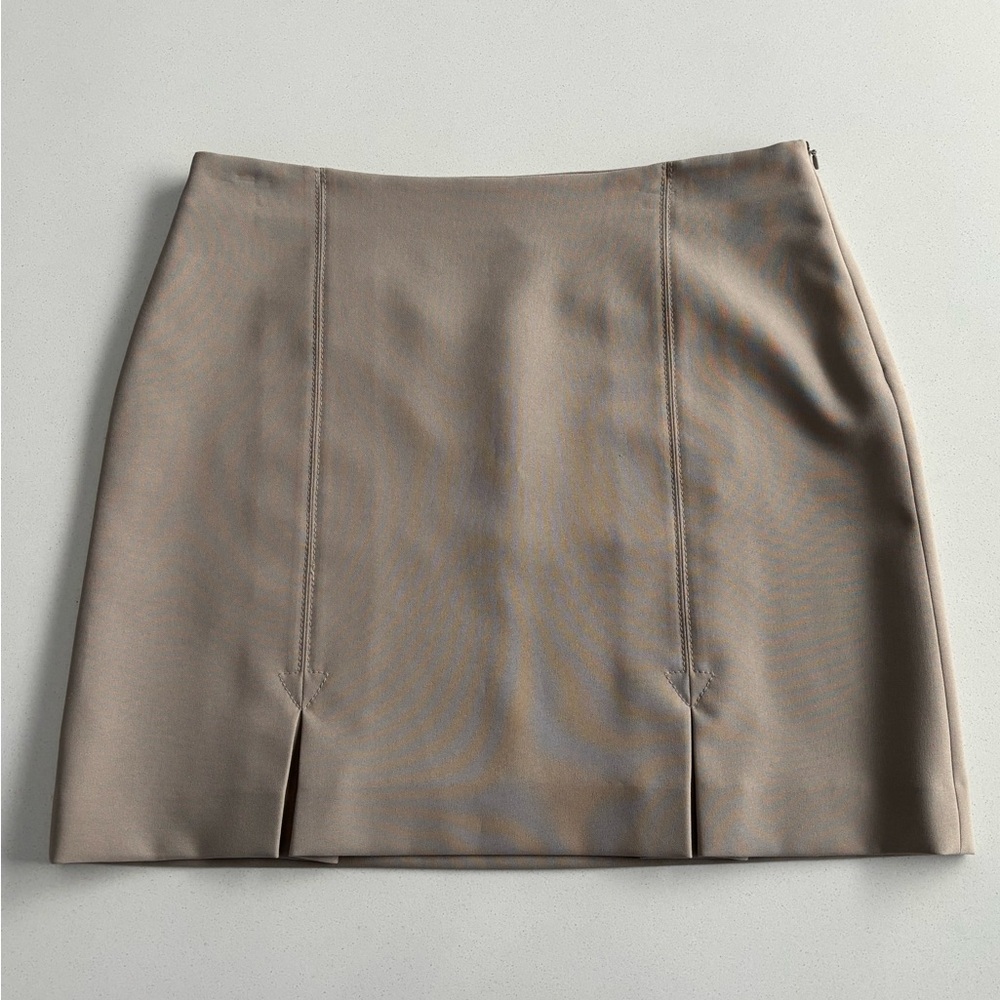 Mango Tan Pencil Mini Skirt with Slit for Work